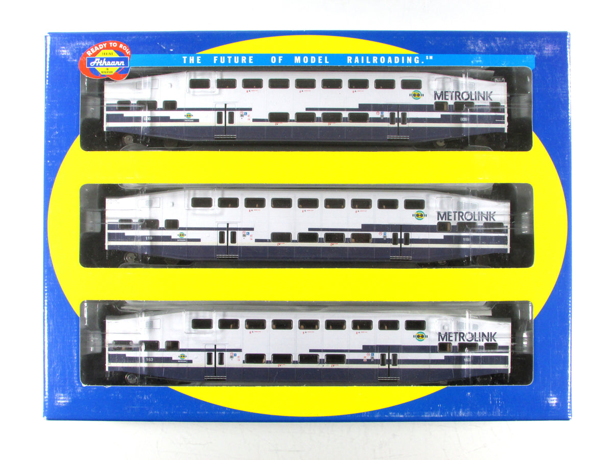 HO Scale ***METROLINK** Bombardier Psgr Set #606,119,163 - Athearn 25907 **RARE