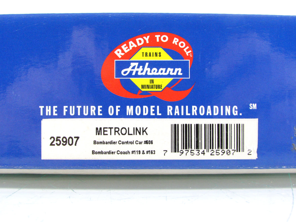 HO Scale ***METROLINK** Bombardier Psgr Set #606,119,163 - Athearn 25907 **RARE