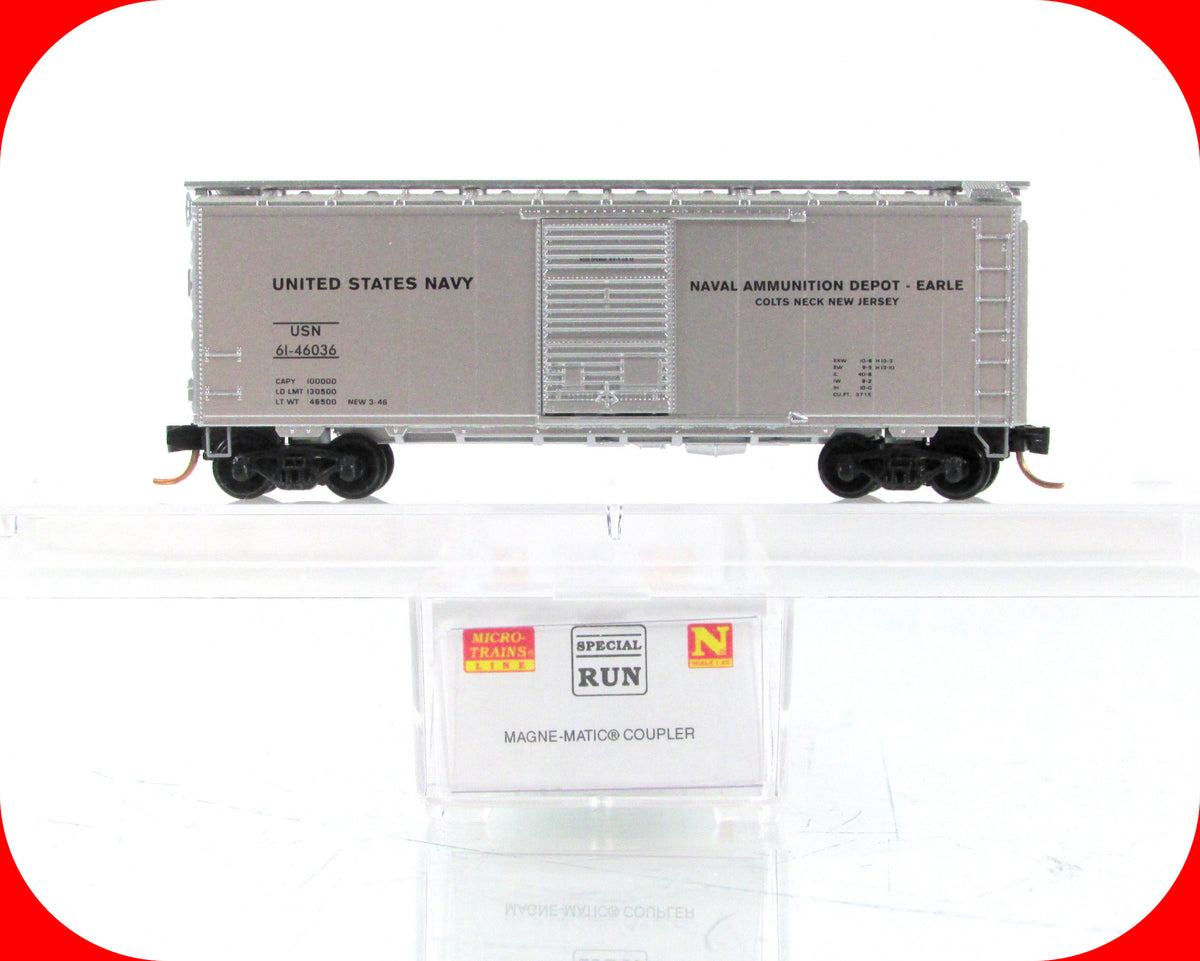N Scale ***US NAVY*** Ammunition Depot Box Car #61-46036 - Micro Trains Special