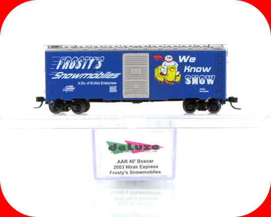 N Scale ***FROSTY'S SNOWMOBILES** 2003 Christmas Box Car - DELUXE Special *RARE