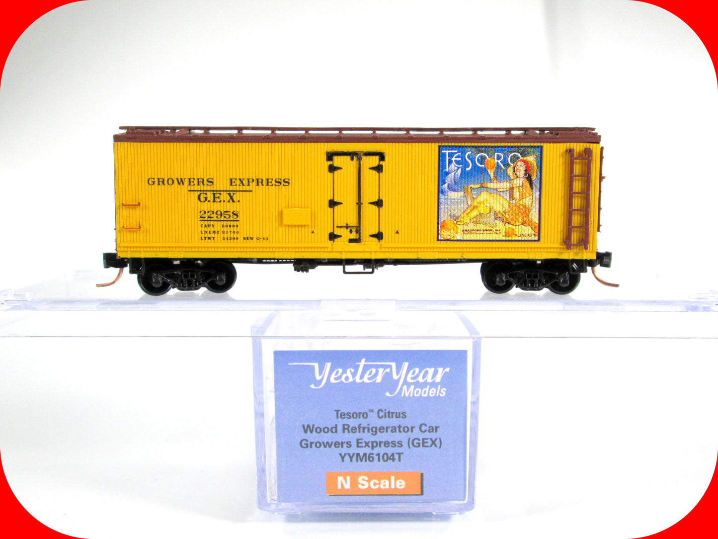 N Scale ***GROWERS EXPRESS - TESORO*** Reefer #22958 - YesterYear, MTL Couplers