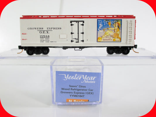 N Scale ***GROWERS EXPRESS - TESORO*** Reefer #22944 - YesterYear, MTL Couplers