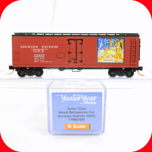 N Scale ***GROWERS EXPRESS - TESORO*** Reefer #22937 - YesterYear, MTL Couplers