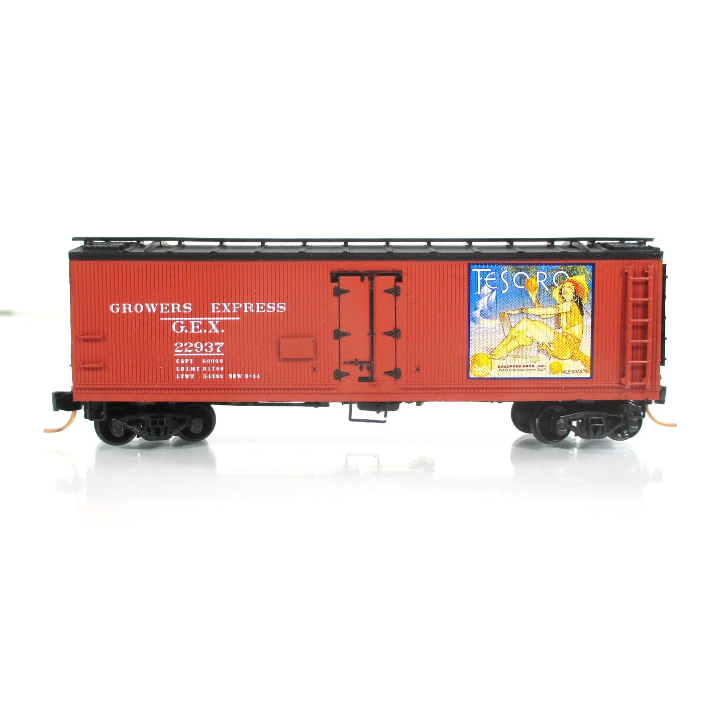 N Scale ***GROWERS EXPRESS - TESORO*** Reefer #22937 - YesterYear, MTL Couplers